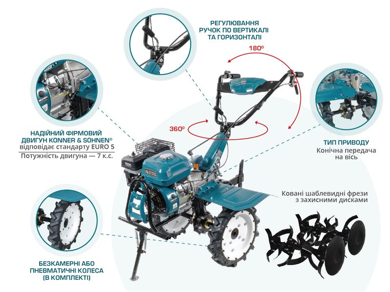 Бензиновий культиватор KS 7HP-1050G 82 фото